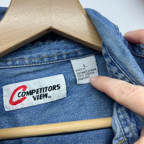 Vintage Competitors View Nascar Jeff Gordon Button Denim Button Shirt Mens Large - Picture 6 of 6